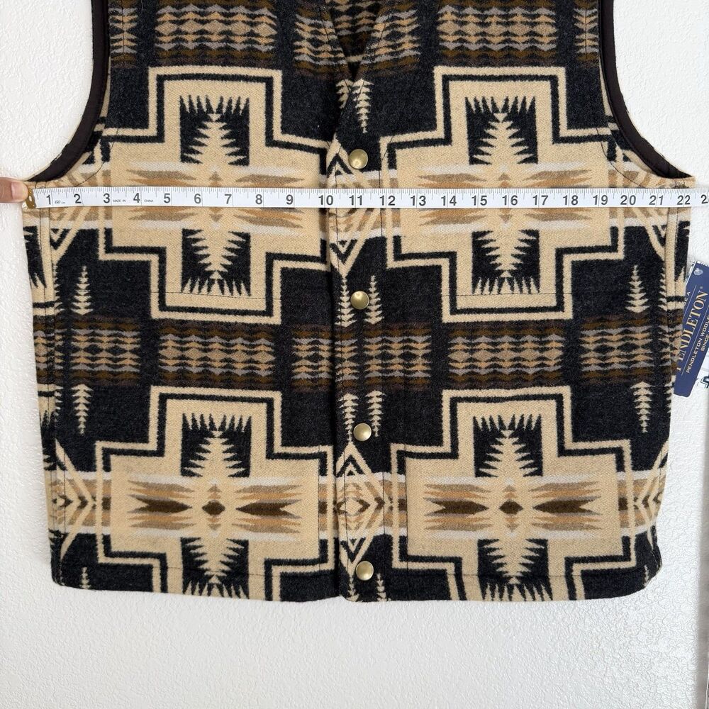 Pendleton Harding Aztec Wool Vest Sz LARGE High Grade Western Wear Made USA NWT - Picture 10 of 13